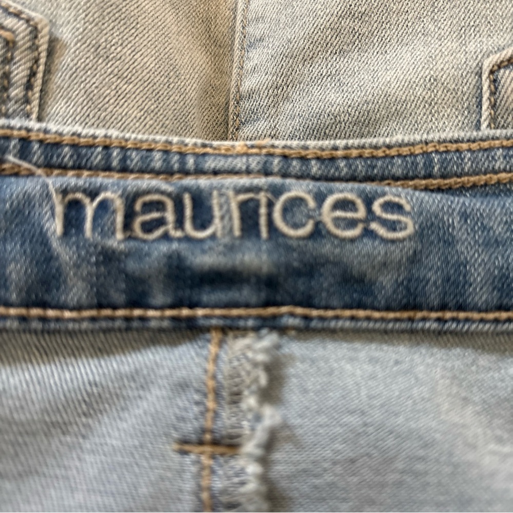 Maurices Light Blue Button-Front Denim Mini Skirt - Picture 3 of 13